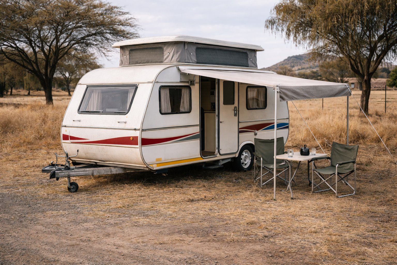 Caravan campsite on the Highveld