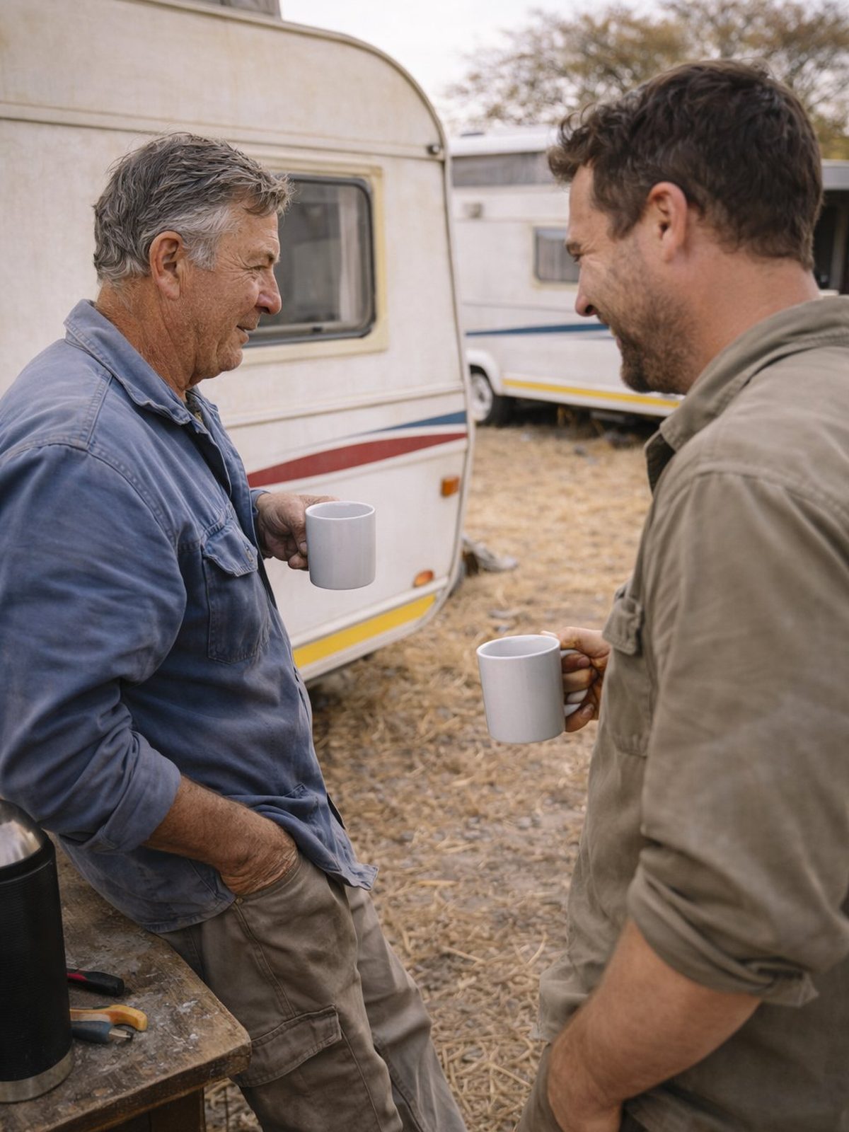 Father and son at Caravan Center