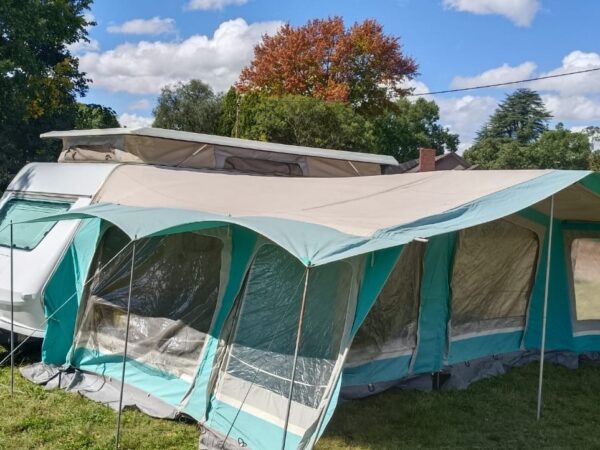 1995 Gypsey Regal — exterior with full tent and rally tent pitched
